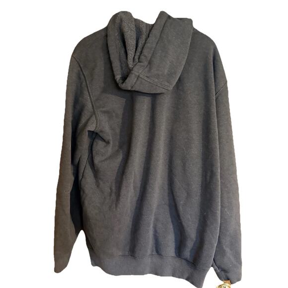 Carharrt Medium Sleeve Graphic Hoodie Heather Gray Pullover Loose Fit - Picture 4 of 5